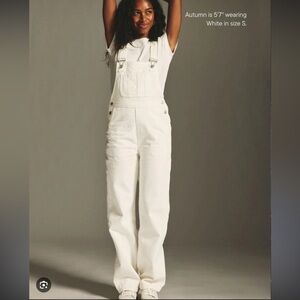 Women's White Denim Overalls